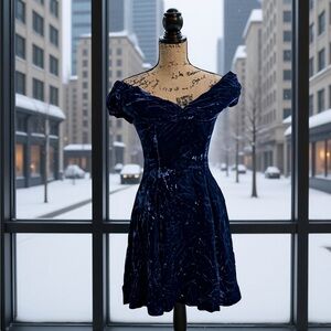 Vintage Elegant Velvet Off-Shoulder Dress Positively Ellyn